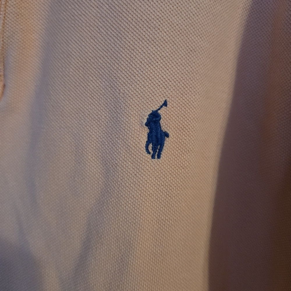 Men's Ralph Lauren Peach Colored Polo Shirt, Size Large - Picture 3 of 7